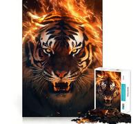 Le Puzzle Tigre Flamboyant de 1000 pièces pour Adolescents Un Jeu de logique Stimulant pour se détendre et Profiter d'une Surprise d'anniversaire 38x26cm
