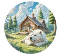 Le Pyrénées-Montagne 1000 Pièce Jigsaw Puzzles Jeux ÉduChatifs Soulageur De Stress Jigsaw Circulaire Jeu De Défi Unique pour Cadeaux De Voyage, Présent 1000pcs (67.5x67.5cm)