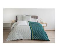 LE RAINBOW Parure de couette 100% coton - Vert - 240x260 cm