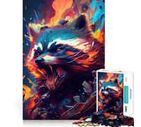 Le Raton Laveur effronté Puzzle de 1000 pièces pour Adultes Jeu de réflexion et de détente Découpe Parfaite Cadeau mémorable 38x52cm