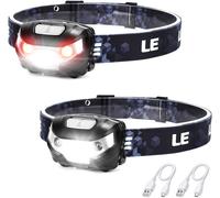 Le Rechargeable Headlamp, L3200 Ultra Powerful Led Headlamp, 5 Lighting Modes With Red Indicator, Autonomous 30 Hours, Super Bright Lightweight Waterproof For Camping, Fishing, Cycling