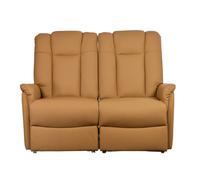 Le Réconfort Sofa - 2 places, Inclinaison électrique et aide à la levée, Cuir Camel - Canapé