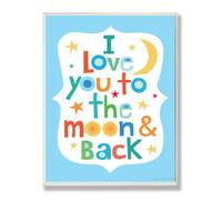 Le rectangle Chambre d'enfant Décoration murale, Love You To The Moon And Back pour garçon