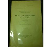 Le Recueil Des Pensees Du B - Guigue