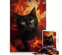 Le Regard du Chat d'automne Puzzle Difficile pour Adultes 1000 Pièces Défi Intelligent Loisirs Évasion (38x26cm)