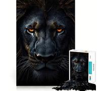Le Regard du Lion Puzzle 1000 Pièces pour Adolescents Jeu de Logique Solide Activité à la Maison Bords Transparents Cadeau Précieux 38x26cm