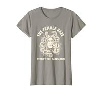 Le Regard féminin pétrifie Le patriarcat Méduse féministe T-Shirt, Femme, Ardoise, M