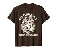 Le Regard féminin pétrifie Le patriarcat Méduse féministe T-Shirt, Homme, Marron, M