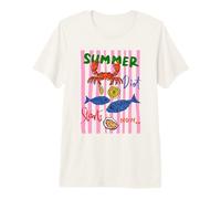Le régime d'été Commence Maintenant Fruits de mer Crabe Poisson Huître T-Shirt Haut de Gamme