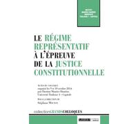 Le régime représentatif à l'épreuve de la justice constitutionnelle Sous la direction de stéphane mouton - Collectif - Lgdj - broché - Etude