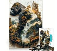 Le règne verdoyant du Gorille Puzzle de 1000 pièces pour Adolescents Jeu Intelligent et Relaxant Assemblage du Motif Liste de souhaits du Père Noël 50x75cm