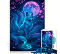 Le Renard à Neuf queues au Clair de Lune Puzzle de 1000 pièces pour Adolescents Jeu de réflexion Jouet à Partager Découpe Nette (50x75cm)