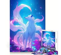 Le Renard à Neuf Queues Puzzle Forêt Magique pour Adolescents 1000 Pièces Jeu de logique et d'habileté Découpe précise Cadeau de Noël idéal (38x26cm)