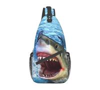 Le Requin Ouvre Grand La Gueule Et Se Prépare À Attaquer. Homme Femme Sacs À Dos Porté Travers Casual Crossbody Bag Petit Sacs D'Epaule pour Loisirs Voyage Excursion Randonnée