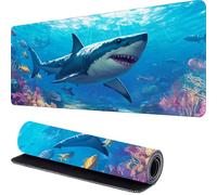 Le Requin Tapis de Souris Gamer 700 x 300 x 3mm La mer Tapis Souris XXL Extended Mousepad Desk Mat avec Base en Caoutchouc Antidérapant, Mouse Pad pour Ordinateur, PC, Bureau, Maison r-534