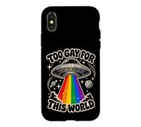 Le rétro est trop Gay pour ce Monde : UFO, Groovy Space Pride Coque pour iPhone X/XS