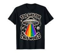Le rétro est trop Gay pour ce Monde : UFO, Groovy Space Pride T-Shirt