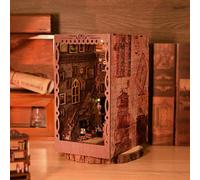 （Le rêve des savants）DIY Book Nook Kit - DIY maisons de poupées miniatures Kit maison avec meubles et lumière LED, puzzle 3D serre-livres en bois, kits de modèles pour adultes à construire