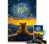 Le rêve étoilé de l'ours en Peluche Puzzle de 1000 pièces pour Adolescents Stimule la mémoire, se détend, Bords précis, 38x26cm