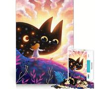 Le rêve étoilé du Chat Puzzle Difficile de 1000 pièces pour Adultes Renforce la mémoire, soulage Le Stress, Bords de qualité supérieure, œuvre d'art 50x75cm