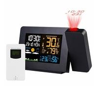 Le Réveil à Projection Réveil avec Projection Station Météo Horloges Stations Météo Réveil Numérique avec Capteur Extérieur Montre la Température pour Chambre Bureau