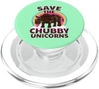 Le rhinocéros Arc-en-Ciel de Cute Save The Chubby Unicorns PopSockets PopGrip pour MagSafe