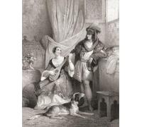 Le roi Charles VII de France avec sa maîtresse en chef Agnes Sorel. Après une œuvre du XIXe siècle par Jules David. Poster imprimé par Ken Welsh (30,5 x 38,1 cm)