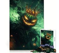 Le Roi Citrouille à Couronne dans la Brume Verte Puzzle de 1000 Pièces pour Adultes Jeu Intelligent et Amusant à Assembler Cadeau de Saison (38x52cm)