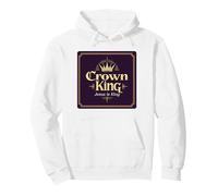 Le Roi de la Couronne Jésus est Le Roi Royal de la Foi chrétienne Sweat à Capuche, Unisexe pour Adultes, Blanc, XXL