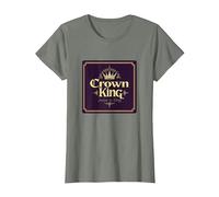 Le Roi de la Couronne Jésus est Le Roi Royal de la Foi chrétienne T-Shirt, Femme, Vert Kaki chiné, S