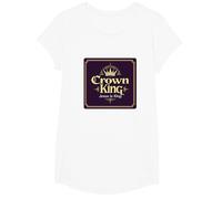 Le Roi de la Couronne Jésus est Le Roi Royal de la Foi chrétienne T-Shirt, Fille, Blanc, L