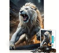 Le Roi de la Jungle Puzzle pour Adultes 1000 Pièces Jeu de Défi Cérébral Esprit Calme Collection d'art aux Découpes Claires 50x75cm