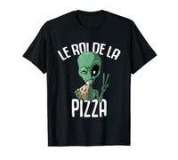 Le Roi de la Pizza - Pièce de pizza avec alien T-Shirt
