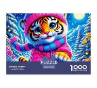 Le Roi des forêts 1000 Pièces Puzzle Difficile Et Stimulant sur Jeu Éducatif Jouets Cool Tigre Impossible Hommes70x50cm/1000pcs