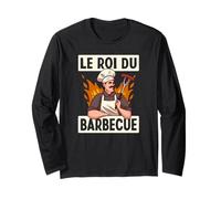 Le Roi du Barbecue Drôle Viande Steak BBQ Dictons Manche Longue