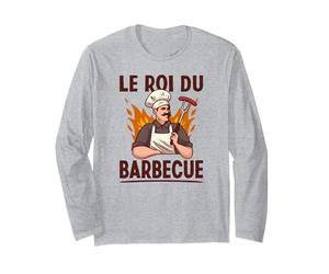 Le Roi du Barbecue Drôle Viande Steak BBQ Dictons Manche Longue