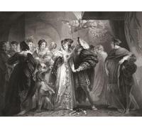 Le roi Henry VIII d'Angleterre rencontre Anne Boleyn. Après une gravure par Isaac Taylor à partir d'une peinture de Thomas Stothard illustrant la pièce de Shakespeare King Henry VIII Acte I Scène IV