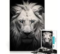 Le Roi Lion Blanc Puzzle de 1000 pièces Jeu de réflexion Stimulant Découpe Experte Artisanat Fascinant Passe-Temps captivant pour Les Moments de détente (50x75cm)