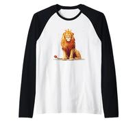 Le Roi Lion Cool Portant fièrement sa Couronne pour Adultes et Enfants Manche Raglan