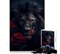 Le Roi Lion Noir Puzzle de 1000 pièces pour Adolescents Décoration Murale Design Lumineux et Relaxant Assemblage Facile 50x75cm