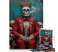 Le Roi Squelette en Costume Rouge Puzzle pour Adolescents 1000 Pièces Jeu de Logique Cadeau de Qualité Supérieure pour Famille 50x75cm