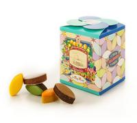 LE ROY RENÉ Epicerie Fine - Assortiment de petits Calissons d’Aix Arlequins à la framboise, à la figue, au cacao et à la noisette, à l’orange et au citron, et, nature. (Boite carton 125g.)