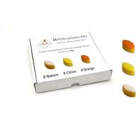 LE ROY RENÉ Epicerie Fine - Petits Calissons d’Aix emballés individuellement. Boite carrée sans emballage décoratif, format vrac - Saveur : (8 Nature, 8 Citron, 8 Orange : 143g)