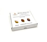 LE ROY RENÉ Epicerie Fine - Petits Calissons d’Aix emballés individuellement. Boite carrée sans emballage décoratif, format vrac - Saveur : (8 Nature, 8 Café Noisette, 8 Chocolat Noisette : 143g)