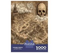 Le Royaume Secret des Morts Puzzle Jouet Éduchatif 1000 Piece Crâne Trône Continent Jigsaw Puzzle Jeu De Famille Divertissement Créatif Aux Adultes Et Enfants 52x38cm/1000pcs