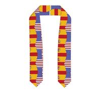 Le ruban de cape de remise de diplôme est léger et a un bon drapé, parfait pour offrir à vos amis et à votre famille. Drapeau espagnol américain