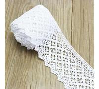 Le ruban de lissé, Tissu organza brodé en coton blanc, 100% coton, largeur 25 mm, soluble dans l'eau, respectueux de l'environnement, 5 mètres(1)