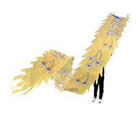 Le ruban du dragon, Dragon Dance Fitness Poi Ruban 26 pieds de long avec tête dragon lavable multicolore(Yellow)