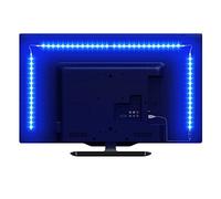 LE Ruban LED USB 2M V5050 Retro-Eclairage, Bande Led RGB 16 Couleurs 4 Modes 2 Luminosités, Bande Lumineuse Adhésif avec Télécommande pour HDTV/PC Moniteur 32"-65" (4 X 50cm)