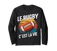 Le Rugby C' Est La Vie Cadeau Rugbyman Sport Rétro Vintage Manche Longue